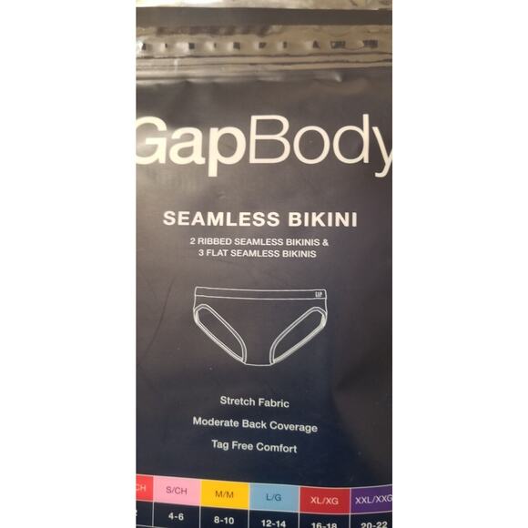 Ladies GapBody 5 pk Seamless Hipster Size X-Large 16-18 Multicolor Stretch - Picture 5 of 5